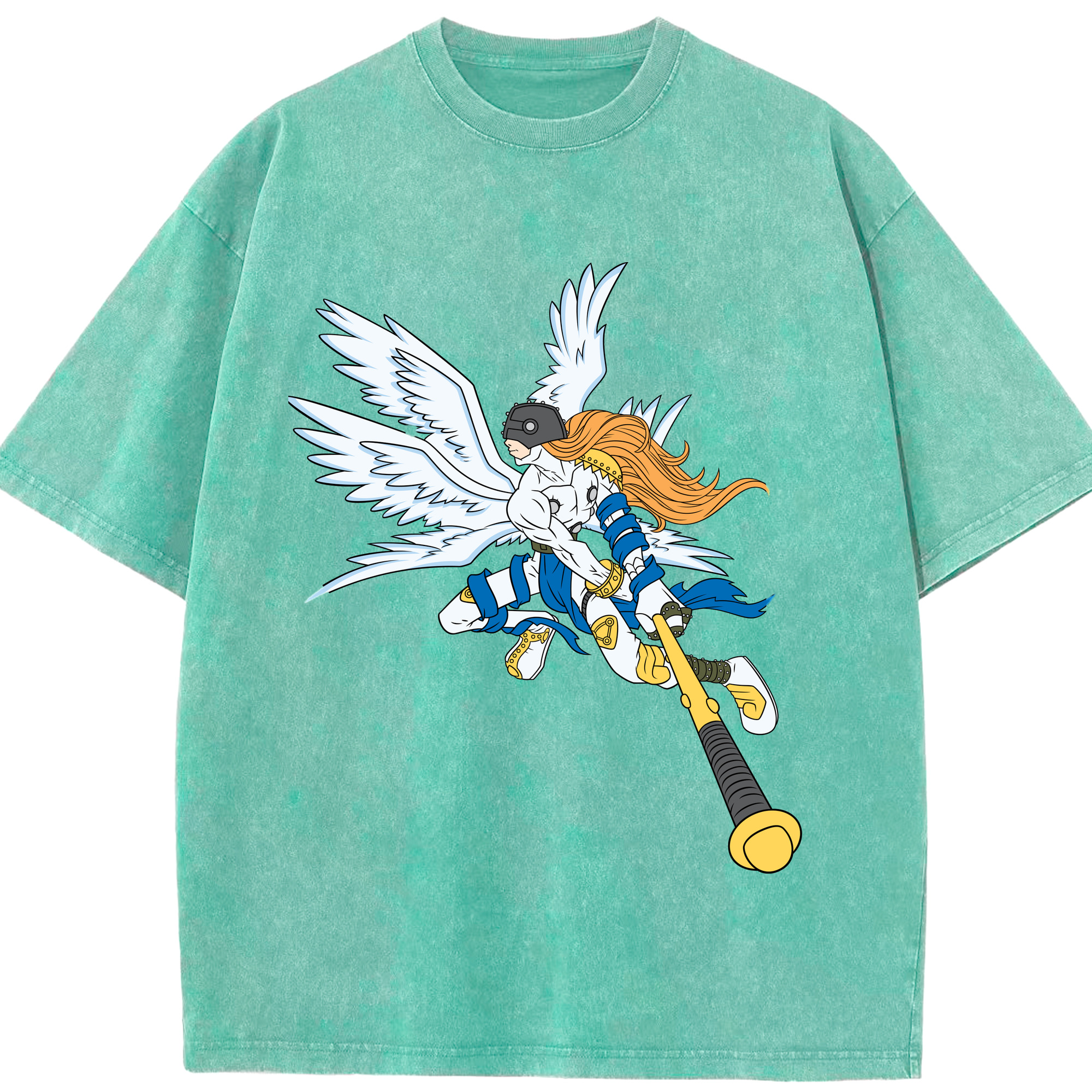 （画像用） Digimon デジタルモンスター/デジモン 綿100% ヴィンテージ風 半袖Tシャツ（フロントプリント）